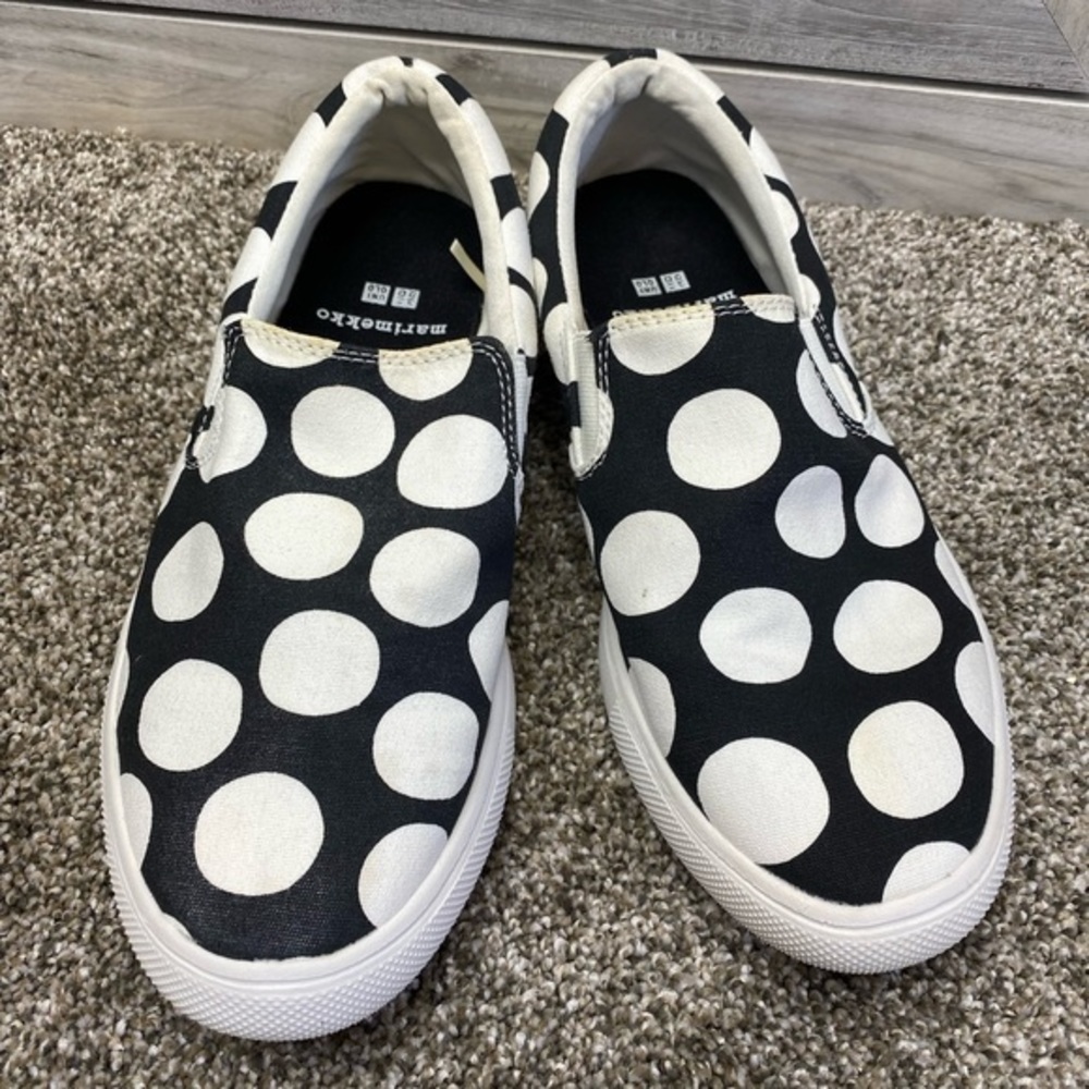 Marimekko UNIQLO Canvas Polka-dot Slip On Sneakers Shoes 7.5 - Picture 1 of 8